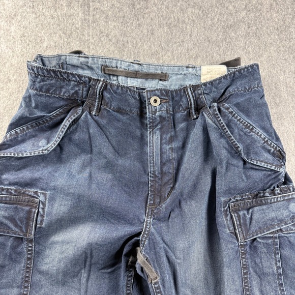 VTG Ralph Lauren Surplus Div Mountain Trousers Mens 32x28 Blue Cargo Pants - Picture 2 of 15